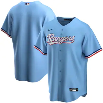 youth nike light blue texas rangers alternate replica team jersey